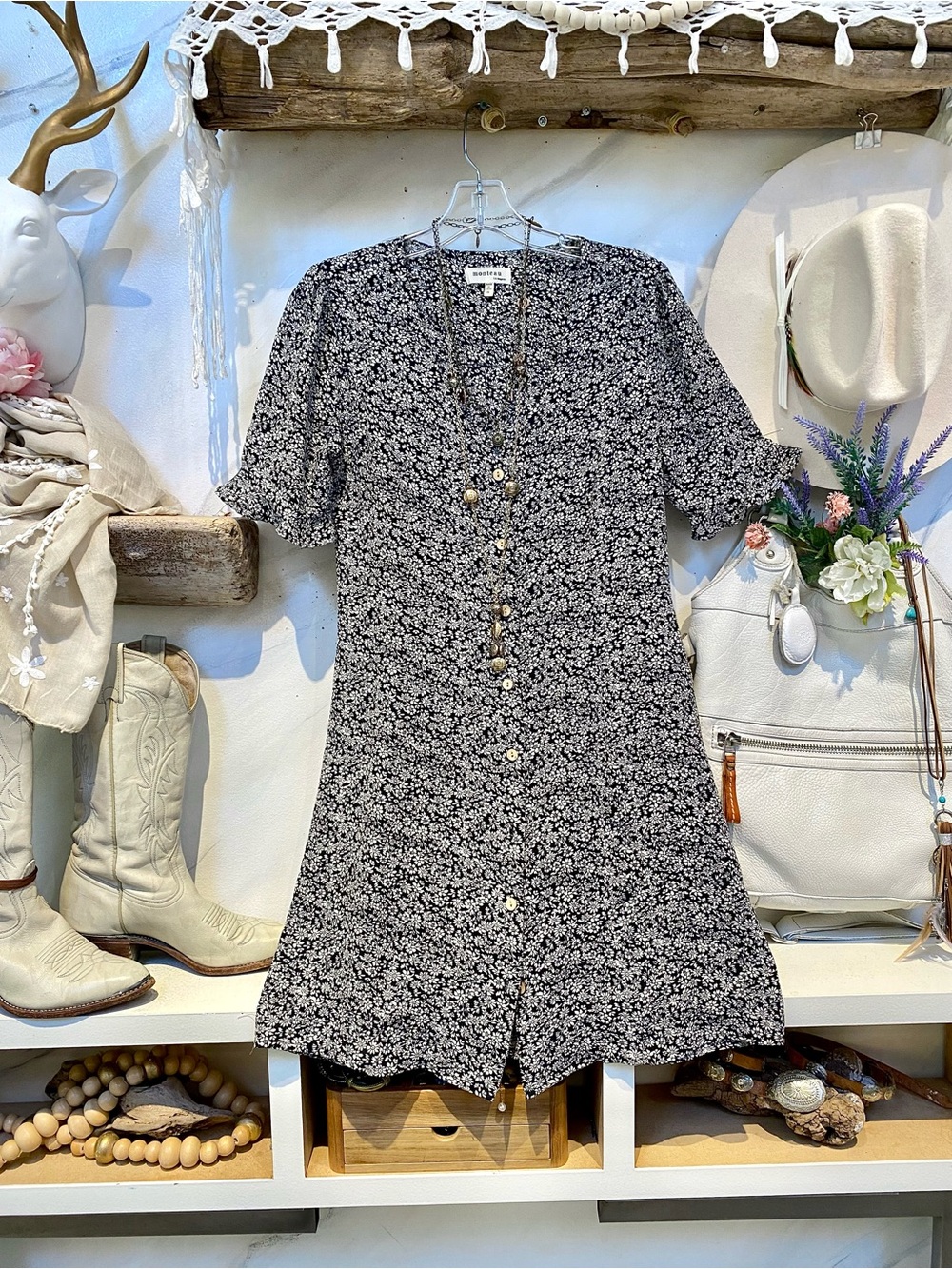 Cottagecore prairie Dainty floral boho dress w shabby chic Country vacay vibe